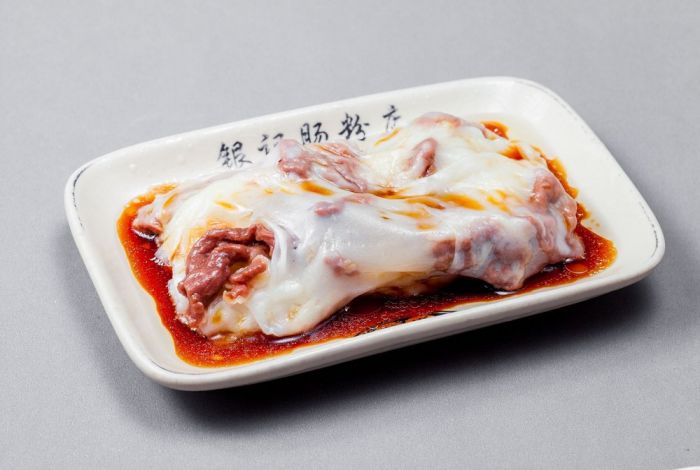 Yin-Ji-Chang-Fen-Chinese-restaurant-Beef-Filled-Rice-Noodle-Roll-CA Beef - Filled Rice Noodle Roll is made of soft rice noodles enveloping tender beef pieces at Yin Ji Chang Fen, a Chinese restaurant in CA
