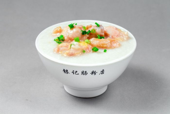 Yin-Ji-Chang-Fen-Chinese-restaurant-Pork-Porridge-CA Pork Porridge features succulent pork pieces cooked in a well - cooked rice porridge at Yin Ji Chang Fen, a Chinese restaurant in CA
