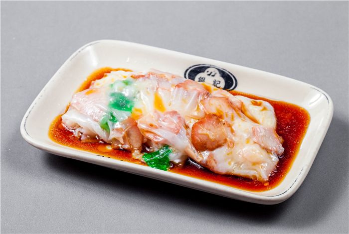 Yin-Ji-Chang-Fen-Chinese-restaurant-Shrimp-and-Vegetable-Filled-Rice-Noodle-Roll-CA Shrimp and Vegetable Filled Rice Noodle Roll combines fresh shrimp and vegetables wrapped in smooth rice noodles at Yin Ji Chang Fen, a Chinese restaurant in CA